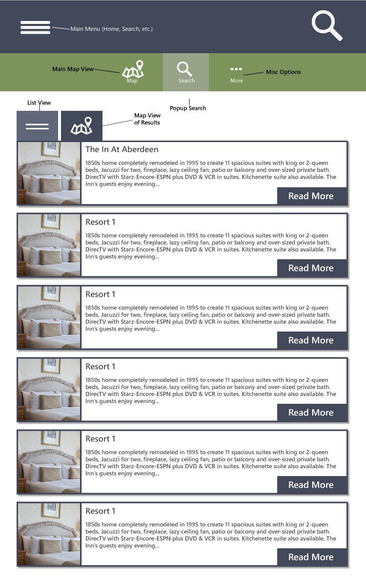 Mobile app displaying a list of round tables with descriptions and