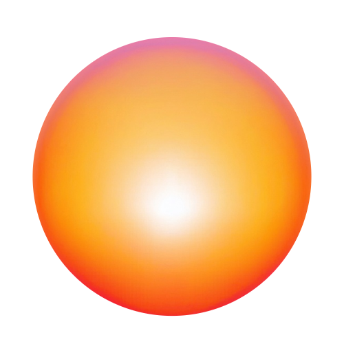 Orange sphere with gradient shading and white highlights.