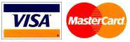 A visa and mastercard logo on a white background