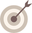 An arrow is pointing to the center of a target.