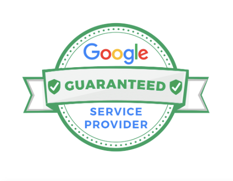 A google guaranteed service provider badge on a white background.