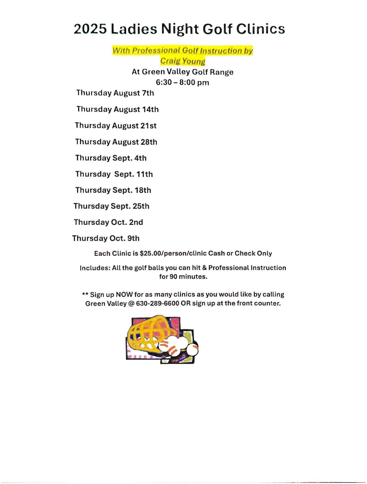 2025 Ladies Night Gold Clinics