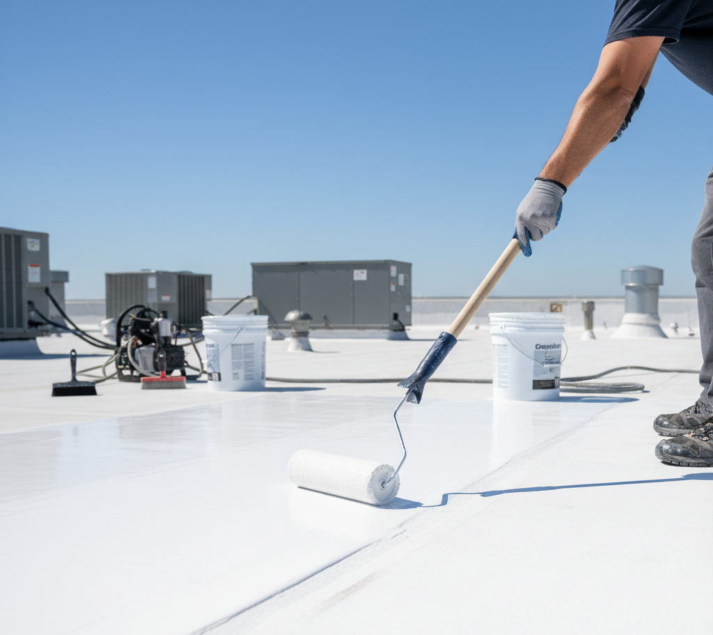 A wooden fence is sitting on top of a lush green field.
