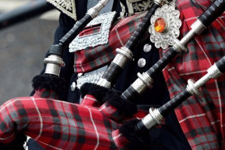 A photo of bagpipes