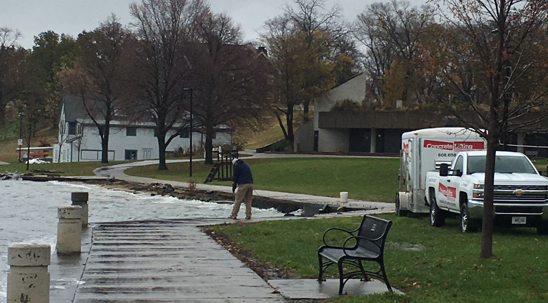 A white truck with the word ambulance on it