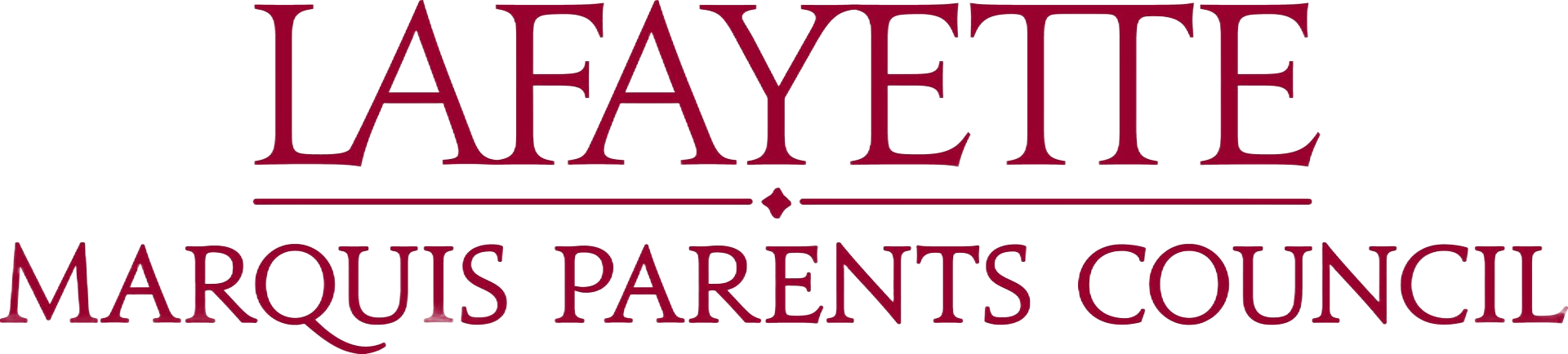 LAFAYETTE over MARQUIS PARENTS COUNCIL, maroon text with a line beneath LAFAYETTE.