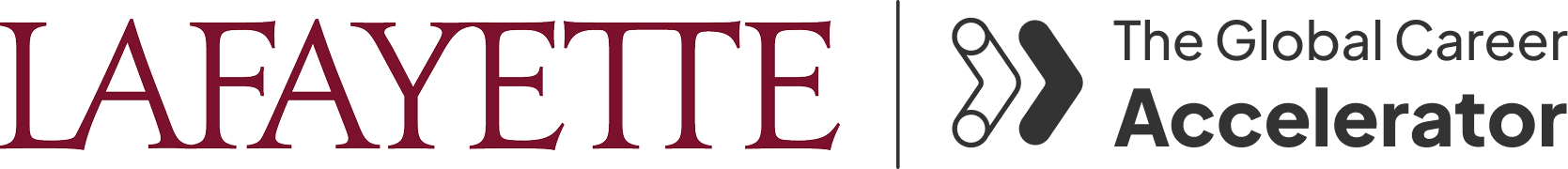 Lafayette College logo next to The Global Career Accelerator logo.