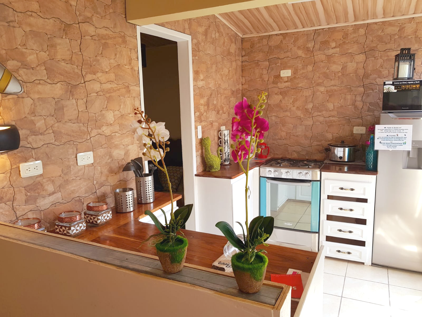 Fully equipped kitchen in Cozy Condo 7 at My Cozy Condos in Jaco, Costa Rica