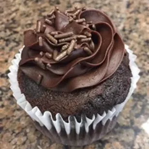 an iced cupcake