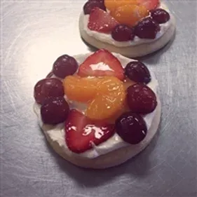 Small cookie-sized fruit pizza
