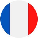 The French flag is represented by a circle on a white background.