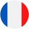 La bandiera della Francia è rappresentata da un cerchio su sfondo bianco.