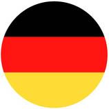 The German flag is in a circle on a white background.