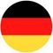 La bandiera tedesca è in un cerchio su sfondo bianco.