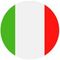 La bandiera dell'Italia è in un cerchio su sfondo bianco.