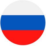 The Russian flag is represented by a circle on a white background.