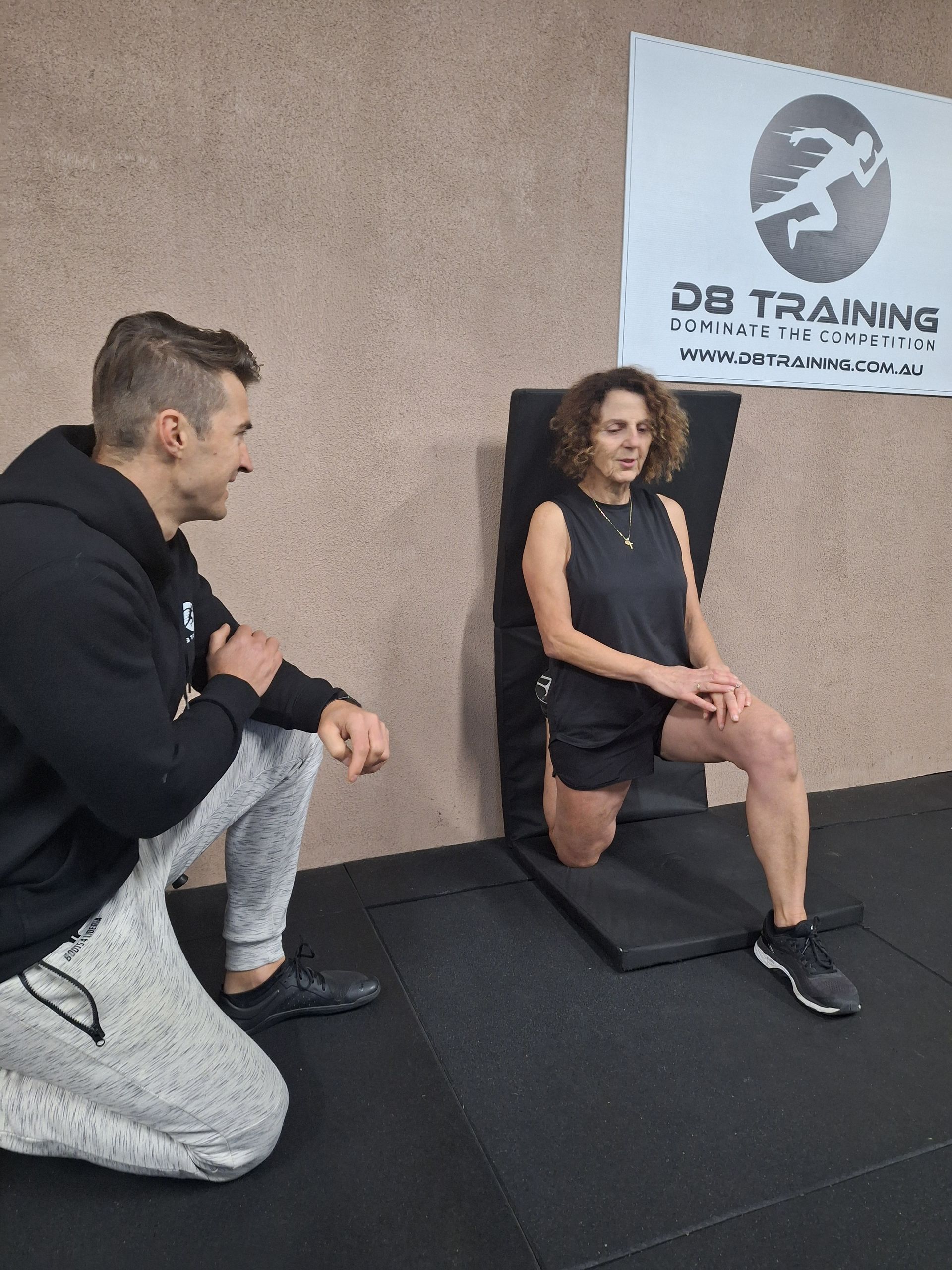 Squatting to depth at d8 training