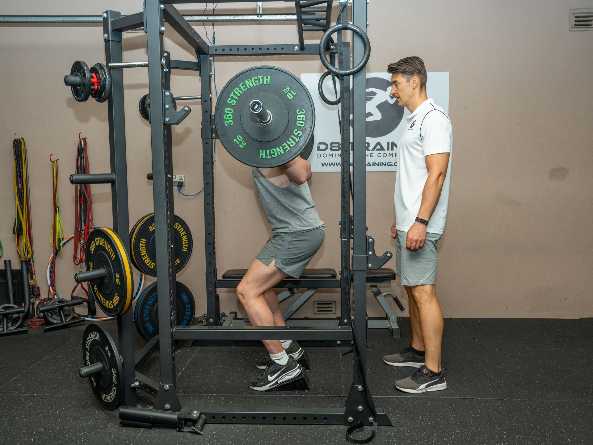 Squatting to depth at d8 training