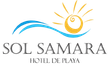 Beachside Resort Logo for Sol Samara Hotel. Features a sun, waves, and text: SOL SAMARA HOTEL DE PLAYA.