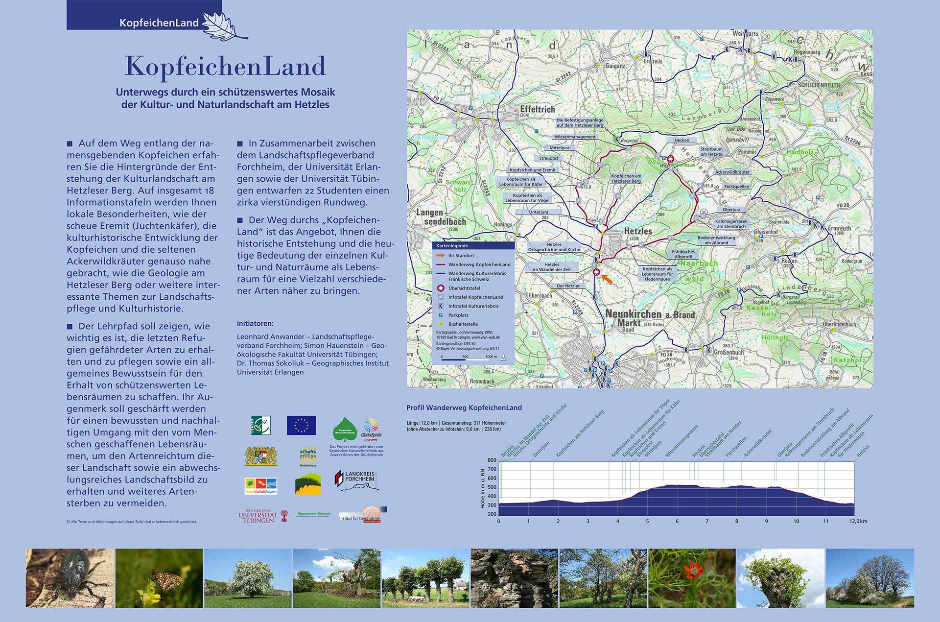 1. Startpunkt an der Kirche: Kopfeichenland Rundwanderweg