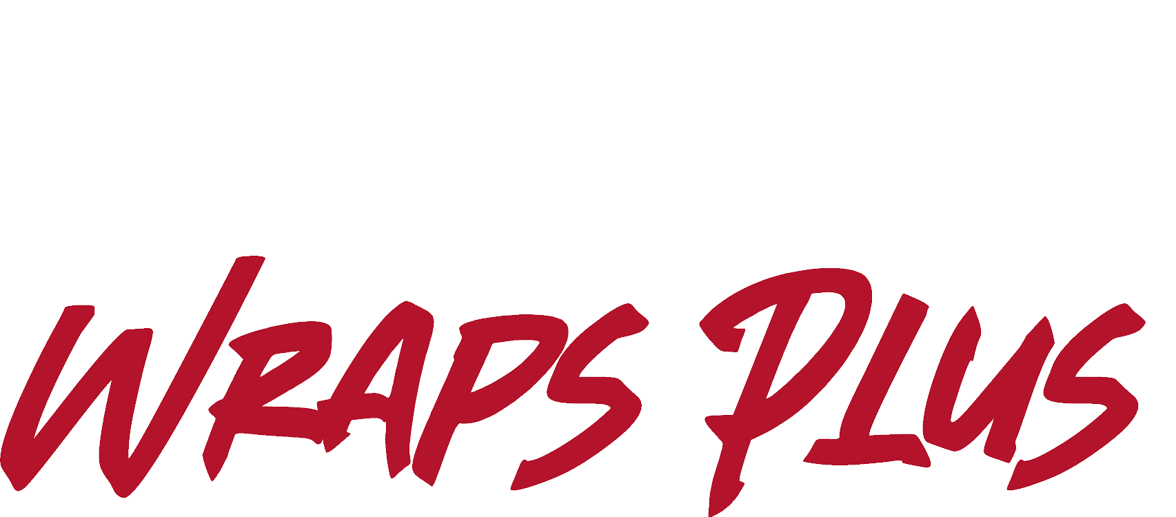 Wraps Plus logo in red script.