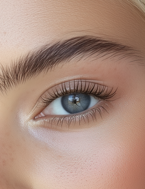 Esthetician working on russian volume eyelash extensions