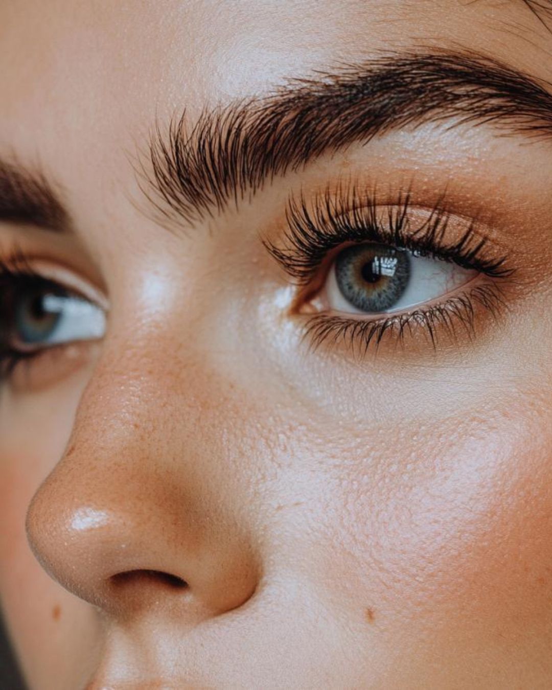 Close up russian volume eyelash extensions