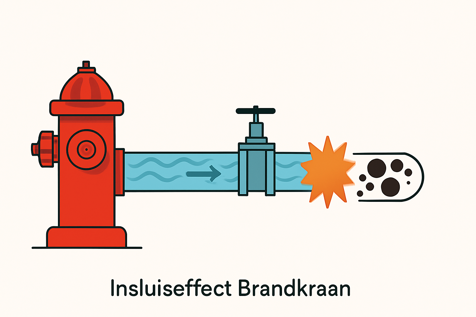 Insluiseffect van een brandkraan