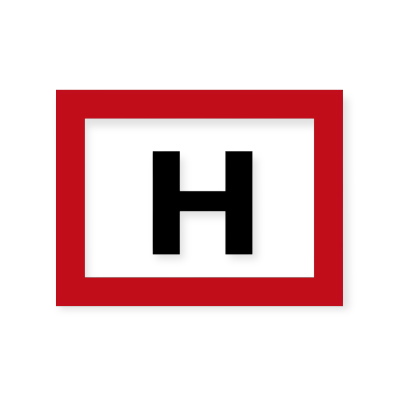 Pictogram bord H brandkraan - hydrant