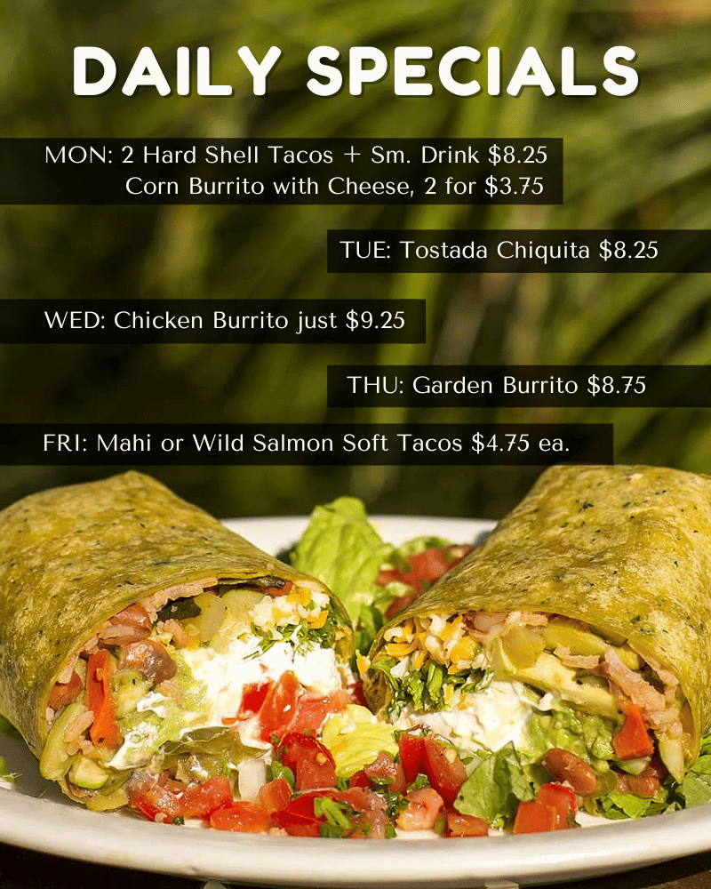 Daily Specials at Jim & Rob's Fresh Grill Ojai