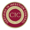 Certified in Infection Control (CIC) seal with maroon and gold details.