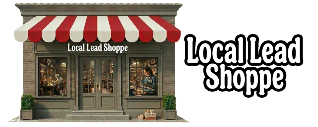 A picture of a local lead shoppe with a red and white awning