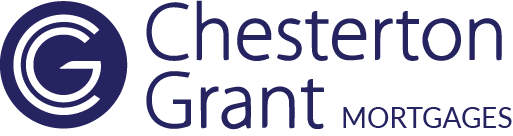 The logo for chesterton grant mortgages is blue and white.