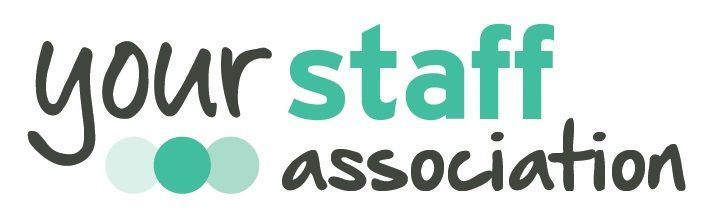 The logo for the your staff association is blue and green.