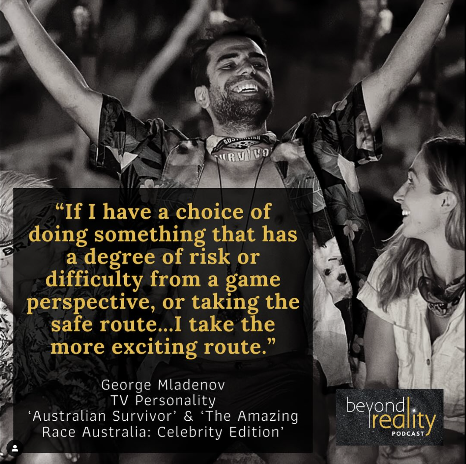 A black and white photo of a man with a quote from george mladenov