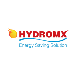 The logo for hydromx is a energy saving solution.