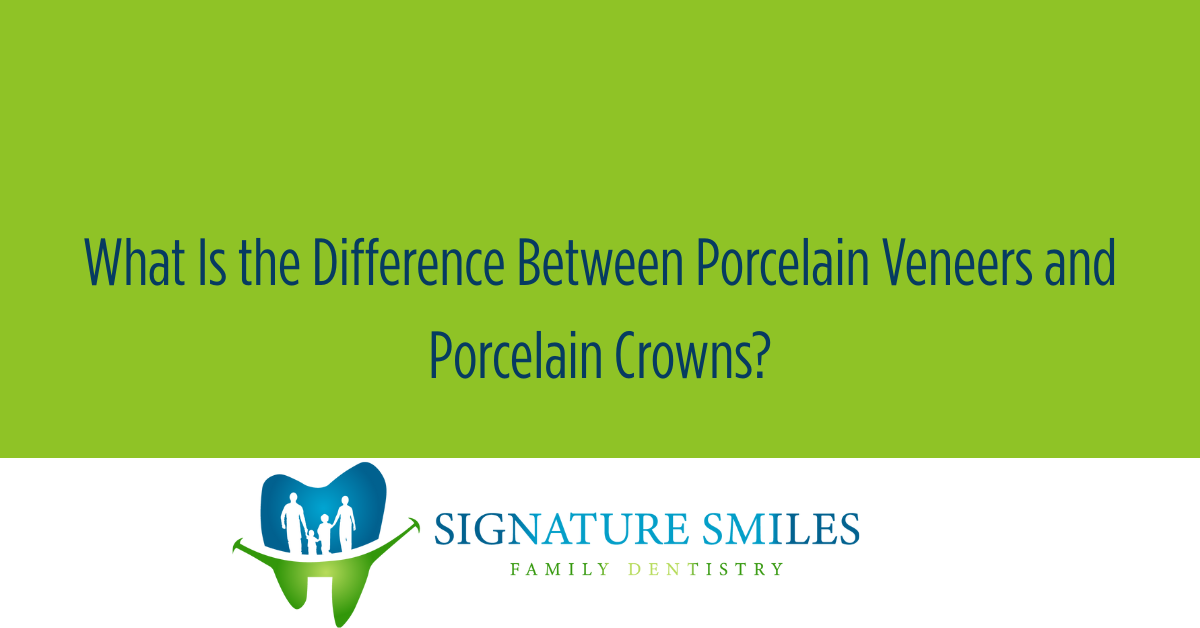 Blog cover for 'What Is the Difference Between Porcelain Veneers and Porcelain Crowns?'