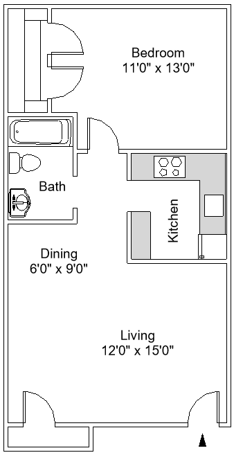 One Bedroom Floor Plan