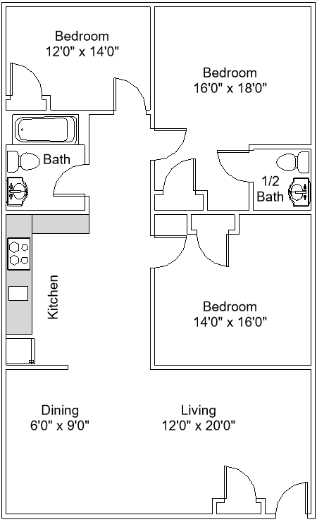 Two Bedroom Floor Plan