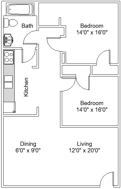 One Bedroom Floor Plan