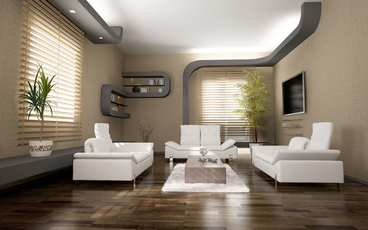 A living room with a couch and two chairs