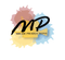 Miche Media Productions logo with black “MP” over pastel paint splashes in pink, yellow, blue, and brown