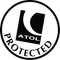 Black and white ATOL Protected logo in a circular frame.