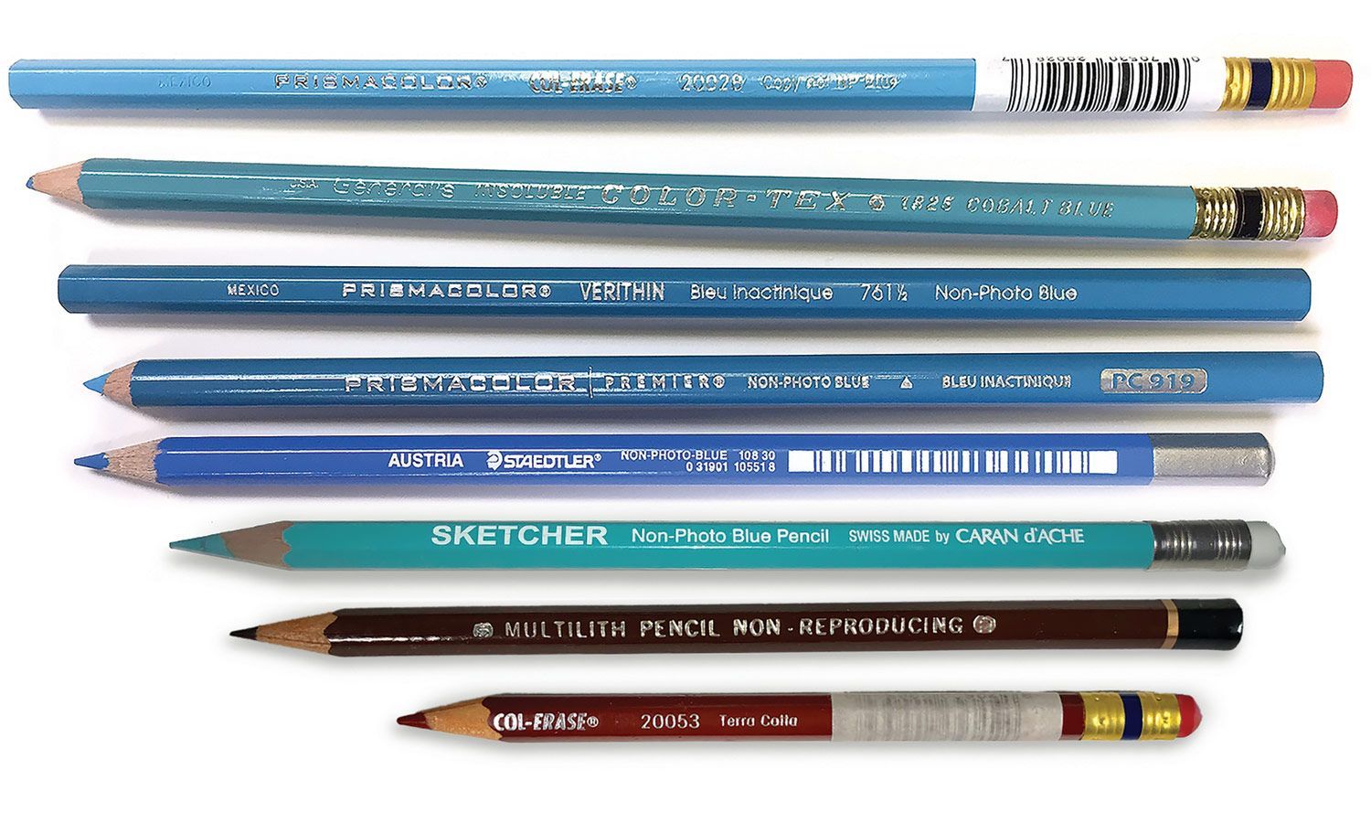 Figure 1: Different types of non-photo pencils.