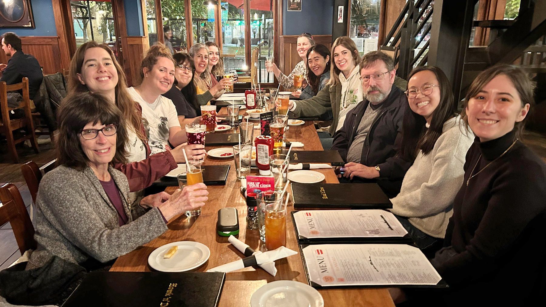 Artist celebrate with dinner at the Hawk 'n' Dove Restaurant. Phot by Mia Nickell