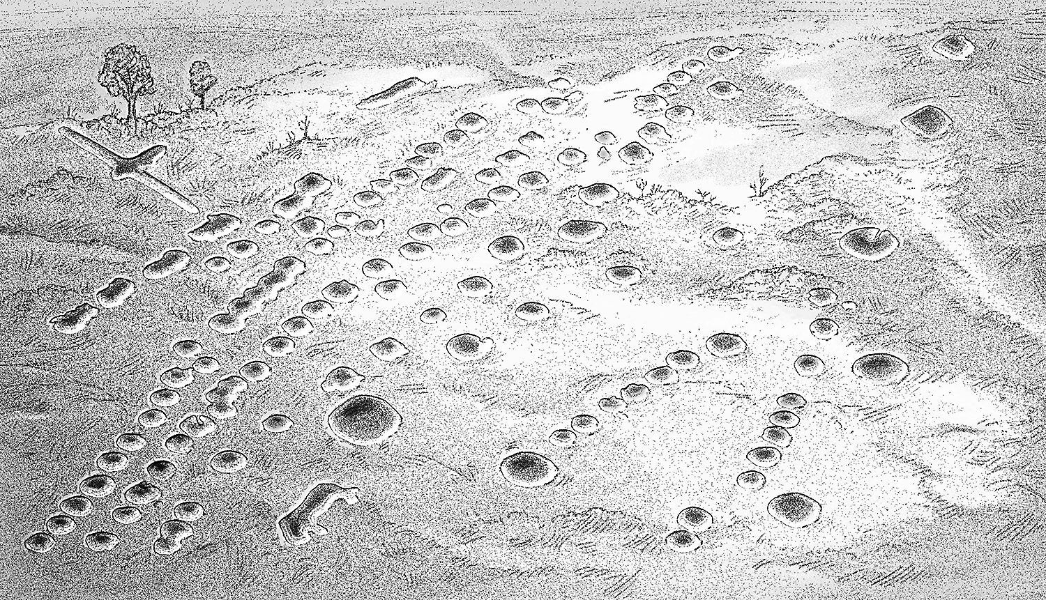 Cranberry Creek Mound Group,
Cranberry Creek Archaeological
District, Necedah, Wisconsin,
1985.