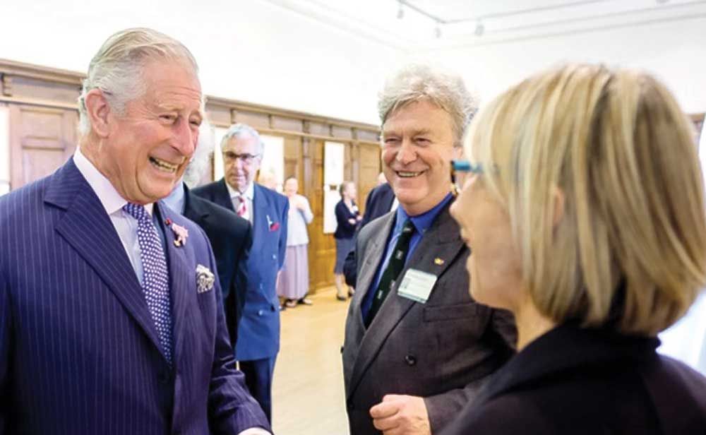 HRH The Prince of Whales with Mary Ellen Taylor.