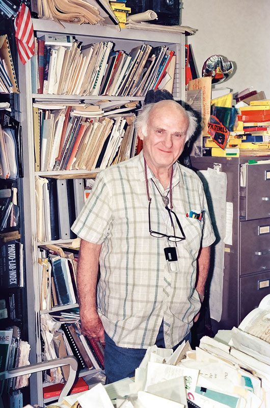 John Sayner in his office. Photo by Lana Koepke Johnson, 1986.