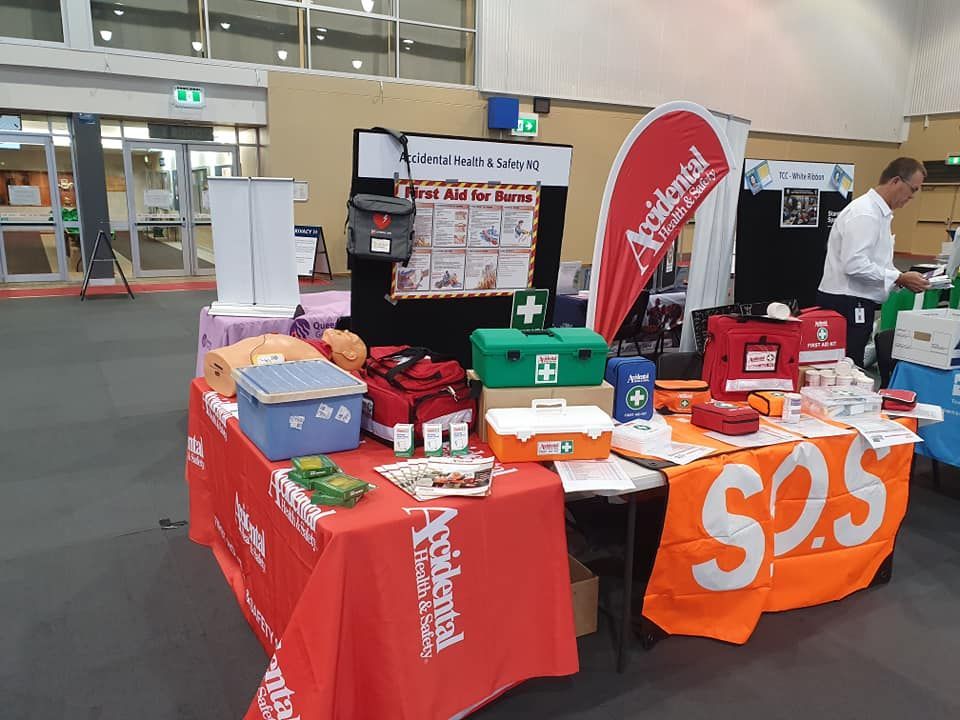 First Aid Kit Products On Table —  Accidental Health & Safety NQ & Mt Isa In Ingham, QLD
