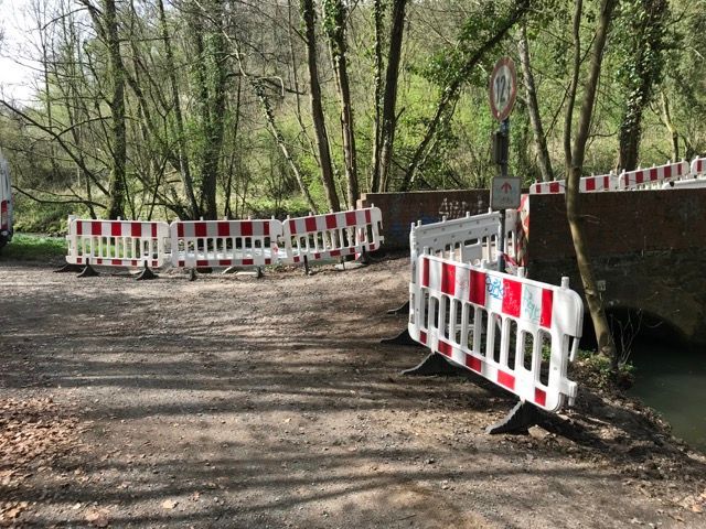 Einrichtung der Baustelle, Angerbach Brücke, Ratingen